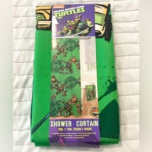 NEW Nickelodeon Teenage Mutant Ninja Turtles shower curtain green cloth bathroom